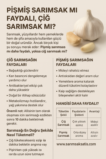 Pişmiş Sarımsak mı Çiğ Sarımsak mı Daha Faydalı? | Sarimsaksatis.com